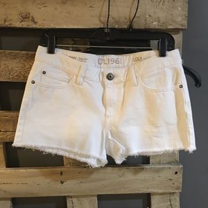 DL1961 Lola White Jean Shorts